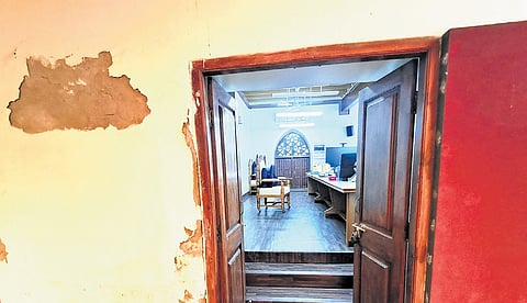 Peeling walls and termite-infested structures at Kalas Mahal pose threat to judges, litigants and staff