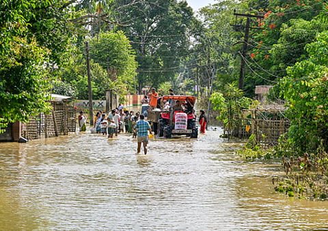Over one lakh people in four districts of Jajpur, Bhadrak, Balasore and Mayurbhanj have been affected by floods
