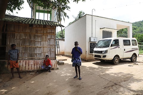 A four-wheeler provided to ensure basic transportation for residents of Chinnampathi, a tribal hamlet in Madukkarai taluk