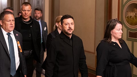 Ukraine's President Volodymyr Zelenskyy arrives at the U.S. Capitol, Tuesday, July 28, 2026, in Washington.