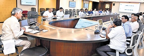 CM Chandrababu Naidu holds a review meeting with officials on Tuesday I Express