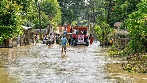 Over one lakh people in four districts of Jajpur, Bhadrak, Balasore and Mayurbhanj have been affected by floods.