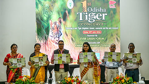 Dignitaries at the first Odisha Tiger Conclave on Wednesday.