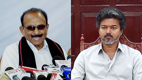 (L-R) MDMK chief Vaiko and Tamil Nadu Chief Minister C Joseph Vijay.