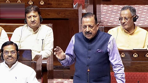 MoS Jitendra Singh speaks in the Rajya Sabha during the Monsoon session of Parliament, in New Delhi, Thursday, July 30, 2026.