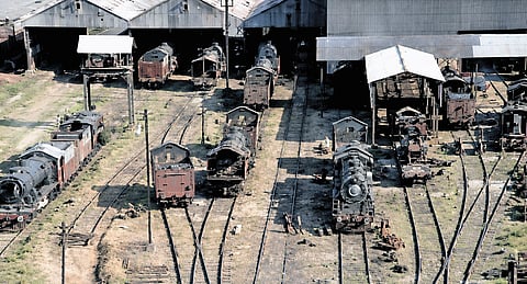 An old photograph of Shoranur railway station