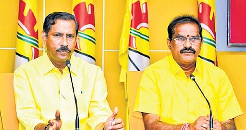 TDP State President Palla Srinivasa Rao and Minister Nimmala Ramanaidu
