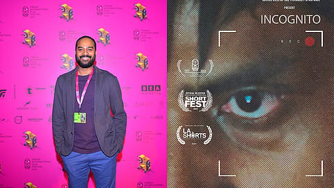 Director Ravi Muppa (left) and a poster of Incognito