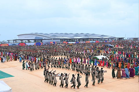 The performance will take place along the Prime Minister’s route to the public meeting venue after he inaugurates the airport terminal.