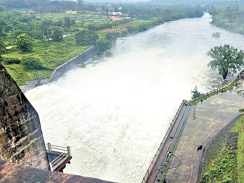 Over 20,000 cusecs of water was released from the Harangi reservoir in Kodagu district on Saturday