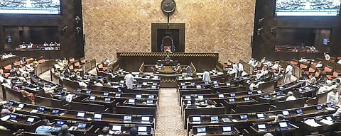 Proceedings underway in the Rajya Sabha during the Monsoon session of Parliament