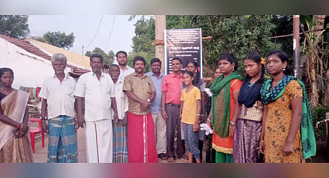 Social activist S Annadurai during an awareness camp on child labour and child marriage at Nilakottai in Dindigul district