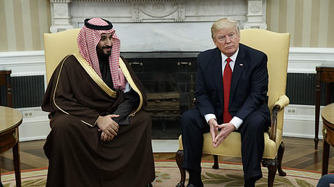 Saudi Crown Prince Mohammed bin Salman (L) and President Donald Trump.