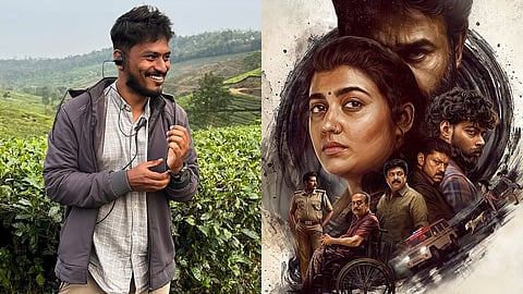 Akhil Krishna (L), Poster of Vismaya Mohanlal's Thudakkam (R)
