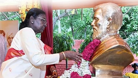 The President paid floral tributes to the statue of Punjab Kesari Lala Lajpat Rai, founder of the Lok Sevak Mandal.