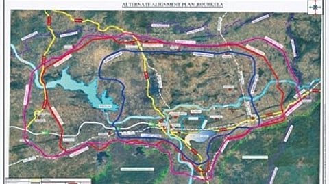 Tentative alignment map of the proposed outer ring road.