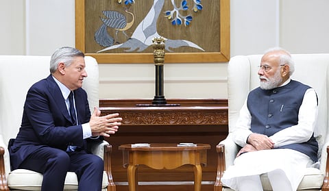 Netflix CEO Ted Sarandos with Prime Minister Narendra Modi.