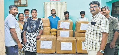 Police recovered ganja parcels from the Pallavaram post office.