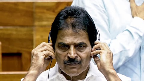Congress MP KC Venugopal in the Lok Sabha during the Monsoon session of Parliament, in New Delhi, Wednesday, Aug. 5, 2026.