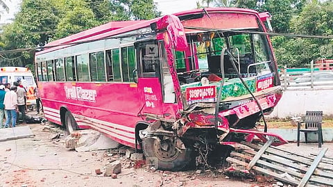 The bus involved in the accident
