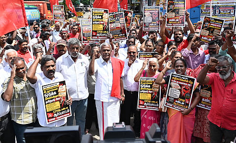 Shanmugam criticised the police and paramilitary forces for their crackdown on those protesting to defend democratic values and voting rights.