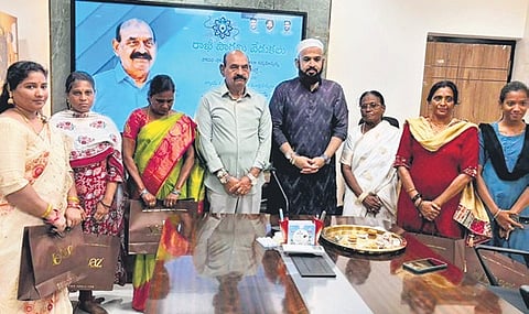 Minority Welfare Minister NMD Farooq and AP State Urdu Academy Chairman Farooq Shubli participated in the Rakhi Pournami celebrations held at the Urdu Academy Chairman’s camp office.