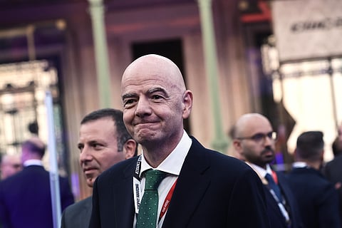 FIFA President Gianni Infantino attends the closing ceremony of the Esports World Cup at the Grand Palais in Paris, France, Sunday Aug. 23, 2026.