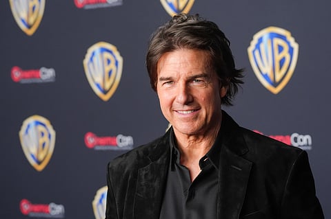 Tom Cruise arrives at the Warner Bros. presentation at CinemaCon on April 14, 2026, at Caesars Palace in Las Vegas.