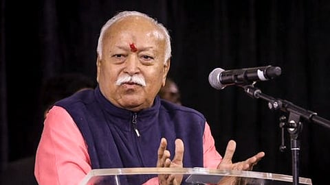 Rashtriya Swayamsevak Sangh chief Mohan Bhagwat during Bhadrapada Krishna Tritiya 2026, in Toronto, Canada.