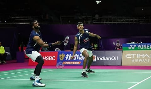 Satwiksairaj Rankireddy (L) and Chirag Shetty