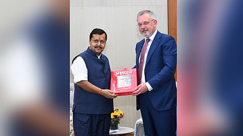 Russian Ambassador to India Denis Alipov visited the BJP central office and met Bharatiya Janata Party national president Nitin Nabin on Tuesday
