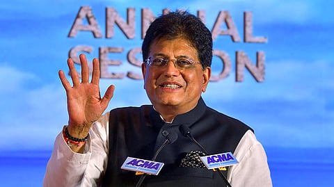 Union Minister for Commerce and Industry Piyush Goyal addresses an event in New Delhi on Wednesday.