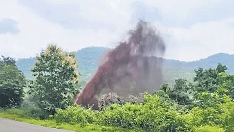An iron ore slurry pipeline operated by AM/NS India reportedly burst near Pabiliguda village.