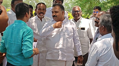 TNCC president Manickam Tagore during his interaction with the media on Wednesday.