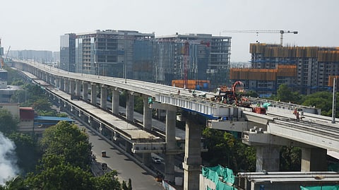 Chennai Metro Rail phase 2 corridor works under way in Ramapuram.