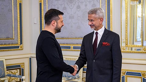 External Affairs Minister S. Jaishankar with Ukraine President Volodymyr Zelenskyy during a meeting in Kyiv, Ukraine, on Sept. 3, 2026.