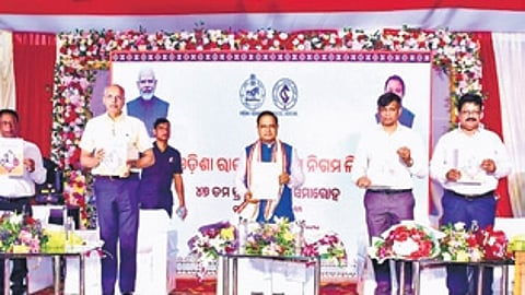 Minister Krushna Chandra Patra speaking at the function