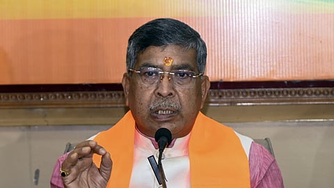 Jharkhand BJP President Aditya Sahu addresses the press conference at the BJP party office, in Ranchi on Friday, Sept. 04, 2026.