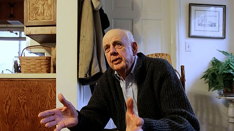 Wendell Berry talks with a reporter at his home in Port Royal, Ky., March 10, 2011.