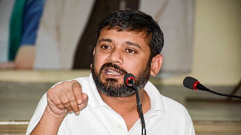 Congress Working Committee (CWC) member and NSUI in-charge Kanhaiya Kumar addresses a press conference.
