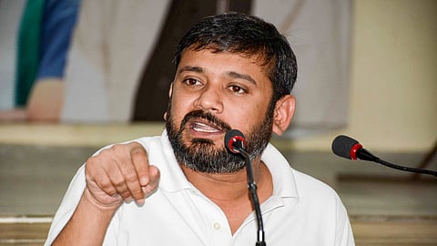 Congress Working Committee (CWC) member and NSUI in-charge Kanhaiya Kumar addresses a press conference.