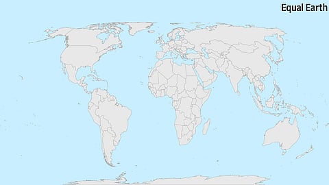 Projections of the 'Equal Earth' map