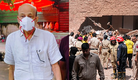 Hariram Gupta, the owner of the building in Satya Niketan that collapsed, was apprehended from Bhiwadi.