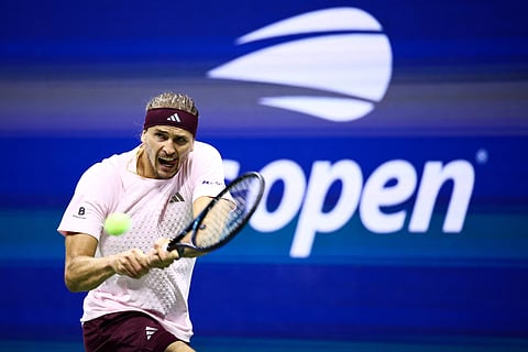 Alexander Zverev in action on Tuesday
