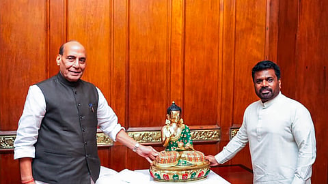 Union Defence Minister Rajnath Singh meets Sri Lanka President Anura Kumara Dissanayake in Colombo on Wednesday, Sep 09, 2026.