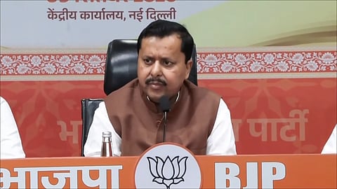 BJP National President Nitin Nabin addresses press conference at BJP headquarters, New Delhi.