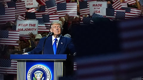 US President Donald Trump speaks at the Republican convention, Wednesday, Sept. 9, 2026, in Dallas.