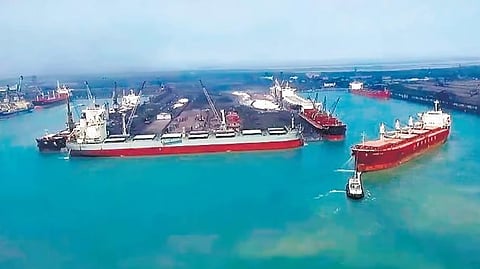 A view of the Paradip Port in Odisha
