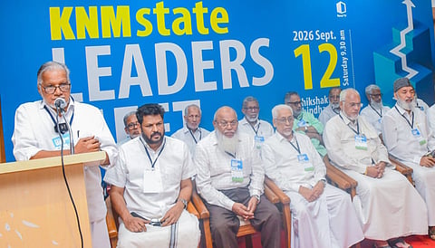 KNM state president T P Abdullah Koya Madani inaugurating the Leaders' Meet in Kozhikode on Saturday.