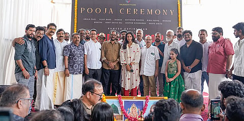 Amala Paul with her M Padmakumar and the rest of their film team